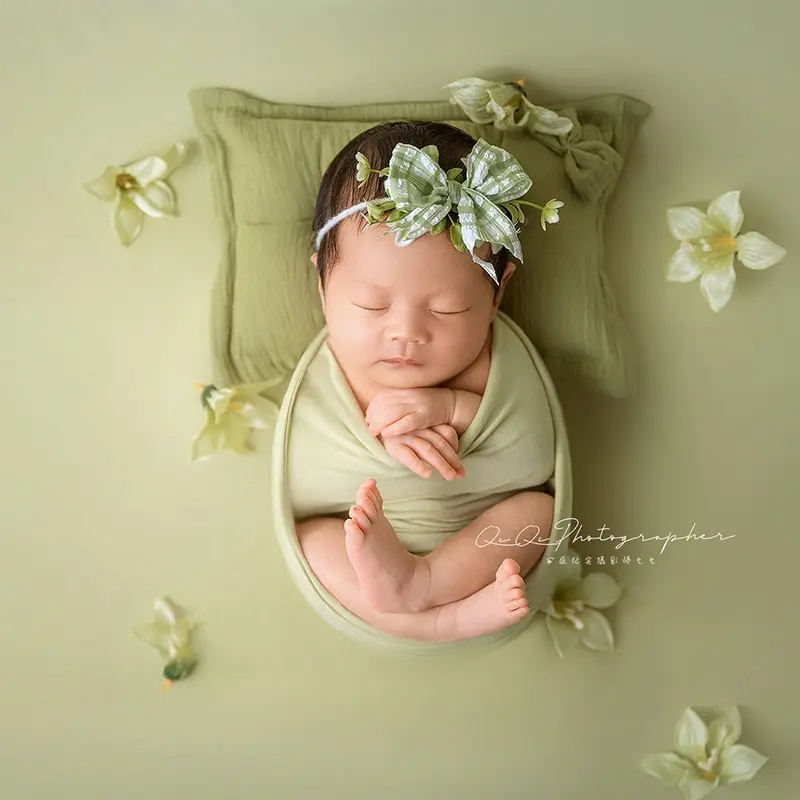Spring Green Floral Theme Set - Newborn Photography Props - Image 4